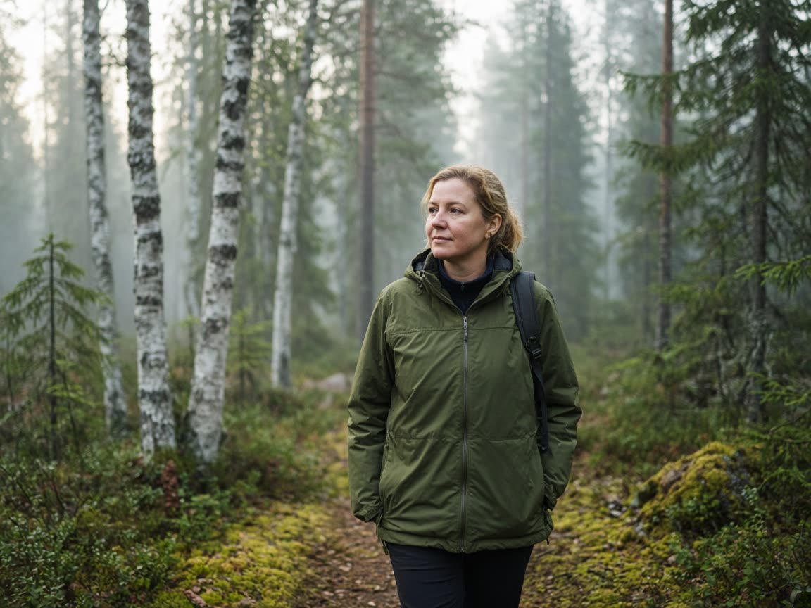 Rauhallinen kävely suomalaisessa metsässä